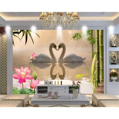 Beibehang 3d wallpaper living room bedroom mural dream swan TV background wallpaper home decoration mural wallpaper for walls 3d