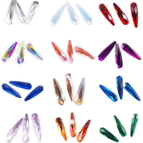 50pcs/Bag Water Drop Rhinestone Special Shaped Non Hot fix Decoration Flatback Nail Supplies Crystal AB Nail Art Rhinestones