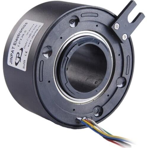 6 Circuits Models Through Bore Slip Ring Slow Operation Speed Gigabit Ethernet Signal Precious Metal Contacts