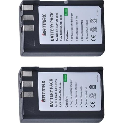 2Pcs 1800mAh EN-EL9 EN EL9 EN-EL9a EN EL9a EL9a Li-ion Digital Camera Battery for Nikon EN-EL9 D40X D40 D60 D3000 D5000 D8000 EN