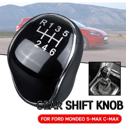 Car 6 Speed For Ford Focus 2/3 Mondeo 4 C-MAX For Galaxy Kuga Gear Shift Knob Manual Gear Lever Shifter Gaitor