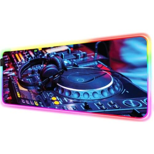 Mairuige Cool DJ Tuning Keyboard Game RGB Large Mouse Pad Gamer Computer Mousepad LED Backlit Keyboard Gaming Accessories Desks
