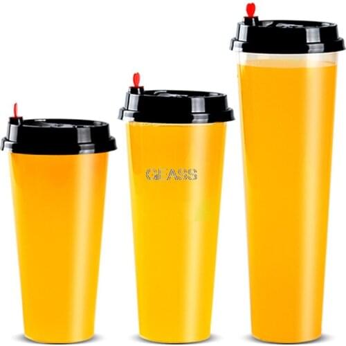 Milk Tea Cup Disposable 90 Transparent Fruit Juice Beverage Cup PP Plastic Cup for Thick Dull Polish Packaging Cup Customise