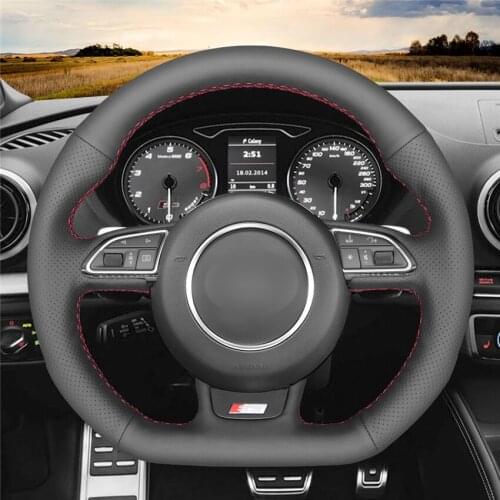 DIY Anti-Slip Wear-Resistant Steering Wheel Cover For Audi S1 (8X) S4 (B8) Avant S5 (8T) S6 S7 RS Q3 Car Interior Decoration