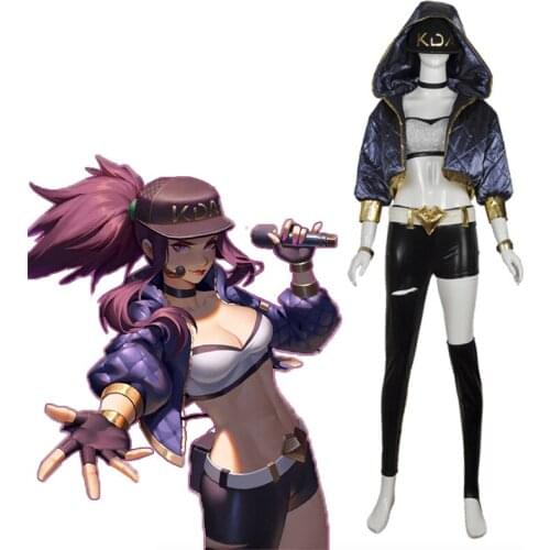 Hot Game LOL Cosplay Costume Akali The Rogue Assassin Cosplay Costume New Skin KDA Cosplay Full sets Costume Women Girls Cosplay
