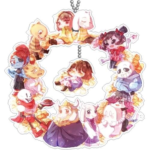 Game Undertale NEW Anime Large Transparent Acrylic Charm Keychains Bags Pendant Toy Undyne Frisk Sans Error Ink Holiday Gifts