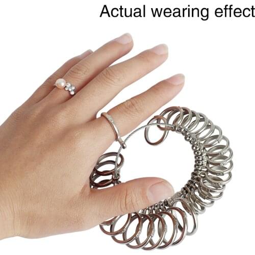 Ring Sizer Measuring Tool HK/US/JP/KOR/UK Four-Way Measure Alloy Finger Ring Sizing Finger Size Gauge Kit Jewelry Making Tools