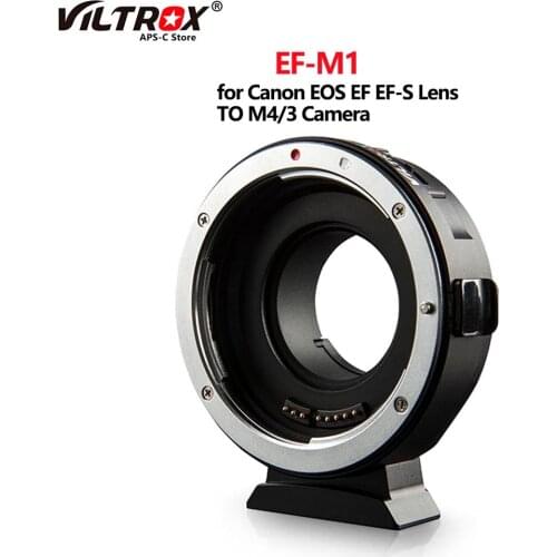 Viltrox EF-M1 AF Auto Focus M43 Lens Adapter for Canon EOS EF EF-S Lens to M4/3 Camera E-PL5 E-M10 E-M5 GaF1 GX1 GX7 GH4 GH5 GF6
