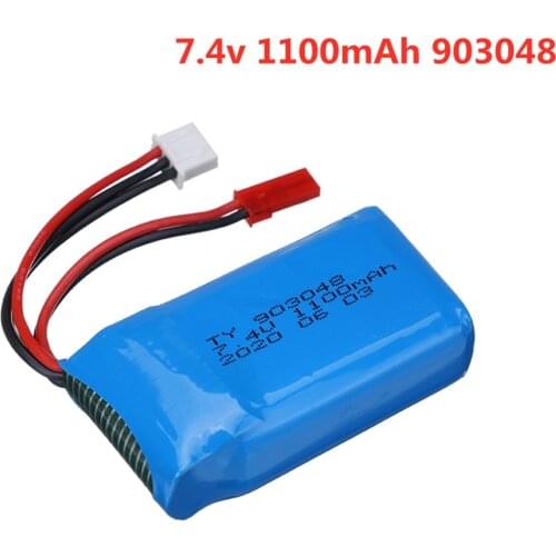 7.4V 1100mah LiPo Battery For Wltoys V353 A949 A959 A969 A979 k929 RC Cars Helicopters Boats Parts 7.4v 2s 903048 battery 1pcs