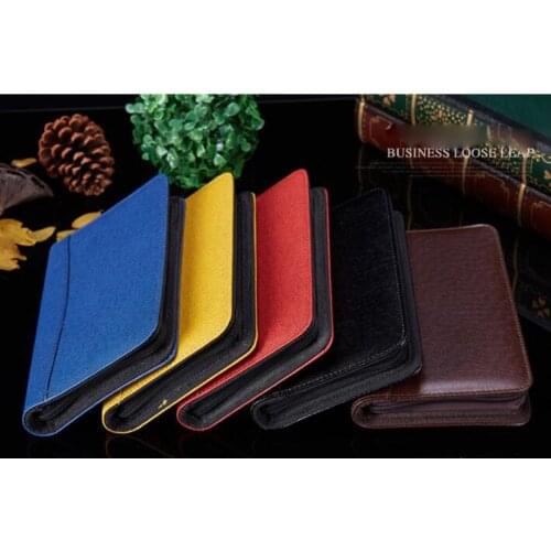 Promotion Business Loose-leaf Notebook Multifunctional Padfolio Zipper Manager Bag With Calculator