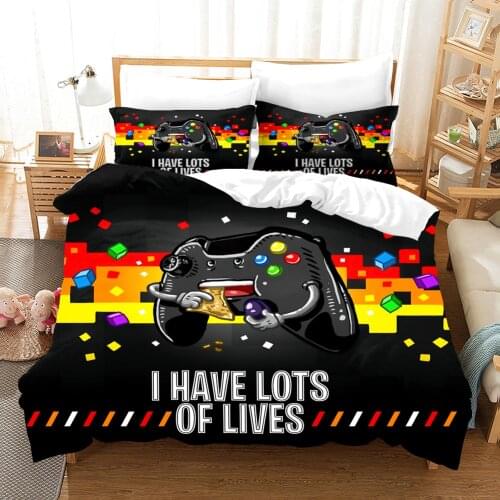 Fashion Cartoon Gamepad Bedding Set Kids Duvet Covers Quilt Cover Sets Bed Linen Bedroom Gift Single Queen King Size Gamer Hot