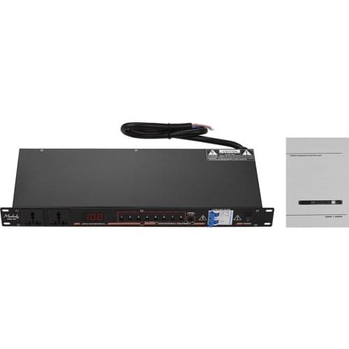 Muslady DB2-02 10-outlet Rack Mount Power Sequence Controller Conditioner Surge Protector Power Supply Regulator for Recording