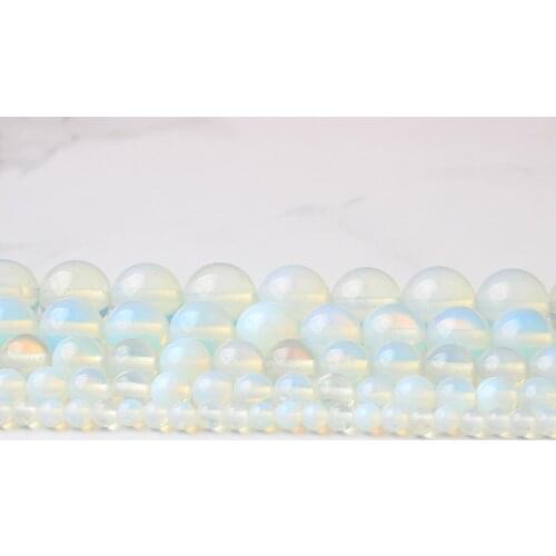 LIngXiang fashion natural Jewelry white Opal stone beads Bracelet Charms Men Strand Beads Yoga Women Bracelets