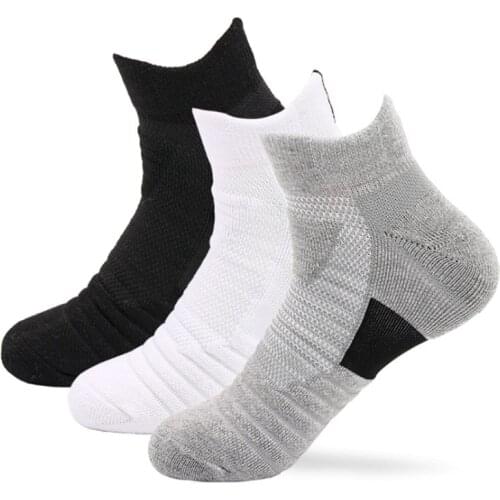 Mens Sports Socks Sweat-Absorbent Non-Slip Running Socks Outdoor Socks Towel Bottom Short Tube Elite Basketball Socks For Men