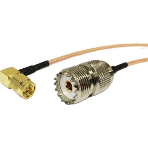 New SMA Male Right Angle 90 degree Switch UHF Female SO239 pigtail Cable RG316 Wholesale Fast Ship 15CM/30CM/50CM/100CM Adapter