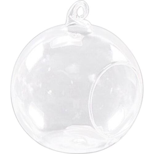 New 8cm Hanging Glass Flowers Plant Vase Stand Holder Terrarium Container Candlestick Tealight Holder Home Decor