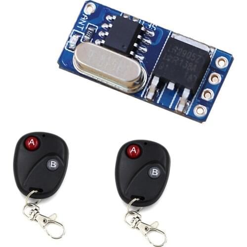 Wholesale price Micro Wireless Remote Control Switch DC 3.5V 4.5V 5V 6V 8.4V 9V 12V Mini Receiver & Two Button Transmitter New