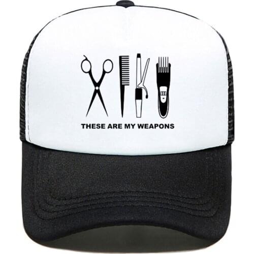 Barber Hairdresser Weapon scissors Baseball Cap Casual Men Women Parent-child Hats Mesh Visor Outdoor Sun Hat Adjustable Caps