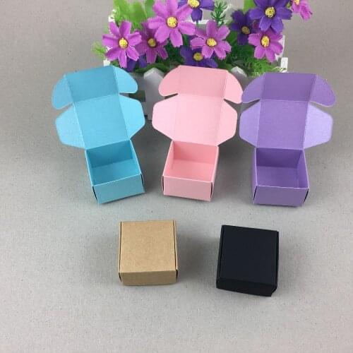 50pcs/lot Gift Paper Box Handmade Soap Craft Wedding Party Favor Packaging Vintage Brown Kraft Boxes