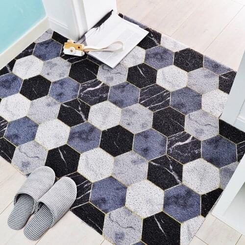 PVC Hallway Doormat Home Floor Carpet Non-slip Freely Cuttable Custom Entrance Doormat Carpet Geometric Kitchen Mat Bathroom Mat