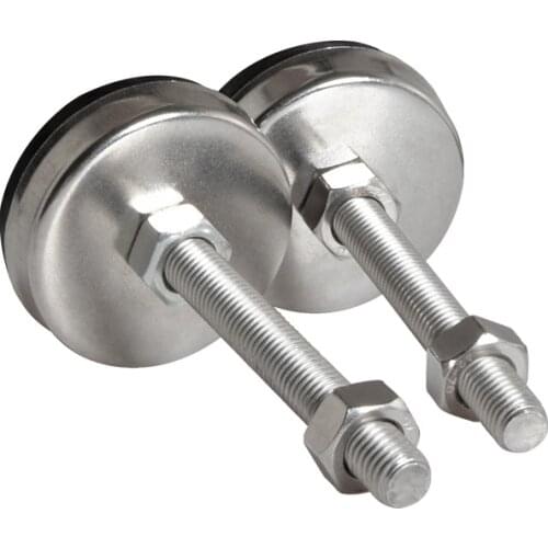 4PCS/LOT Adjustable Foot Cups Dia.65mm SUS304 Base&201 Steel Screw M12/M14/M16*60-120mm Anti-slip Base Lathe Leveling Foot Cups