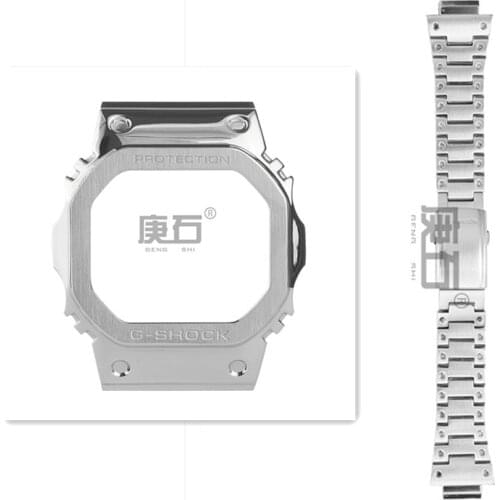 Stainless steel watchband strap + metal case for G-5600 DW-5600 GW-M5610 GLX5600 GW-5035 GW-B5600