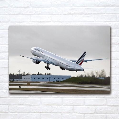 Modern Wall Art 1 Piece Canvas Cloth Fabric Painting Boeing 777 Passenger Plane Airliner Poster Prints Picture Room Decor