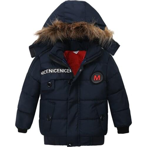 Thicken Warm Winter Boys Clothing Hooded Coat Toddler Boys Outfit Clothes Children Fashion Outwear Jacket Coat 1 2 3 4 Years