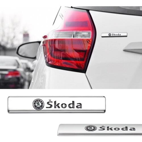 1/2pcs Car Stickers Metal Runk Bumper Side Tail Decal For Skoda Octavia A5 A7 Fabia Superb Rapid Kodiaq Kamiq Auto Accessories