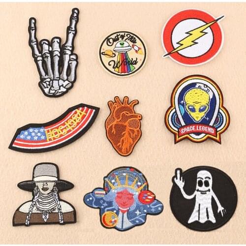 1pcs Mix number POW Patch for Clothing Iron on Embroidered Sew Applique Cute Patch Fabric Badge Garment Apparel Accessories -60