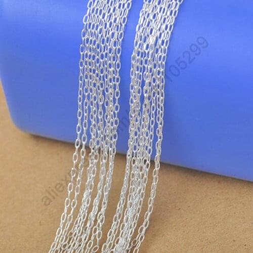 10PCS 16-18-20-22-24-26-28-30 Inches Real Pure 925 Sterling Silver Necklaces lock Link Chain For Pendant Lobster Clasps