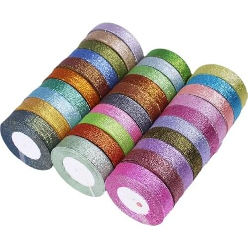 25yards/lot Glitter Ribbon DIY Mothers Day and Mid-Autumn Festival Room Decoration Year Hair Band Belt Craft Accessories 2.5cm