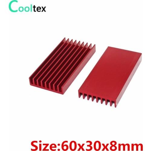 3pcs/lot 60x30x8mm Aluminum HeatSink radiator Heat Sink for Electronic IC LED Chip cooler cooling