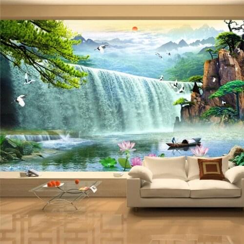 Custom Photo Wallpaper 3D Water Rich TV Background Wall Decoration Wallpaper Mural