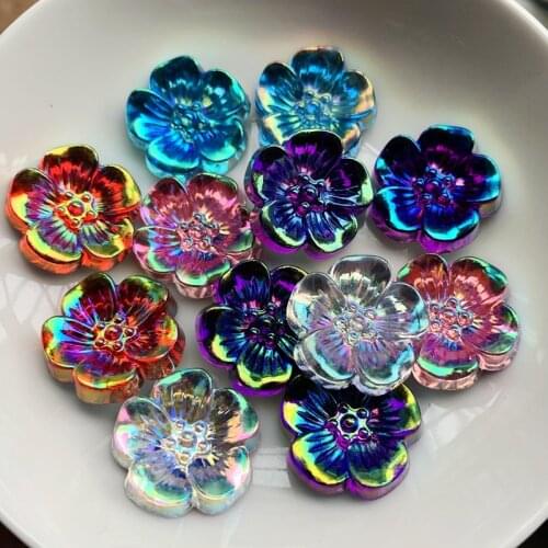 40pcs19mm Flower Design Acrylic Rhinestone, Flat back Art Beads Decorate DIY rhinestone applique Used for various decorations