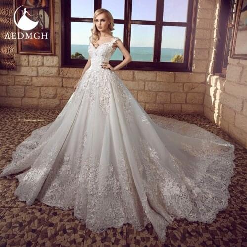 Aedmgh Ball Gown Vintage Wedding Dresses 2021 Sweetheart Sleeveless Bride Dress Lace Appliques 3D Flower Backless Robe De Marige