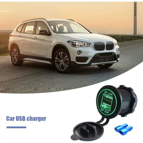 Car Charger Accessories 12V-24V Car Cigarette Lighter Socket Touch Button Safety 4.2A Dual USB Car Charger Electronics