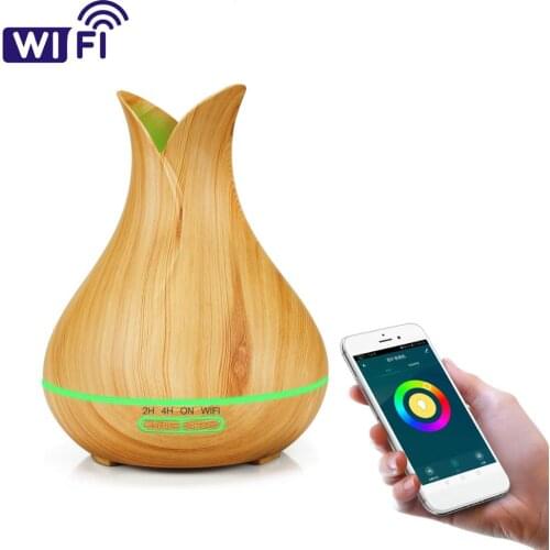 400ml Aroma Diffuser with APP Remote Control Aroma Air Humidifier 7 Color LED Light Electric Aromatherapy Cool Mist Maker
