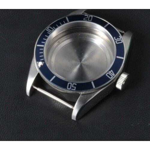 41mm Watches Accessories Blue Insert Bezel SS Case Watch face with Sapphire Glass Fit for ETA 2824 2836 automatic Movement