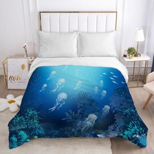 Cartoon Childrens Duvet cover Quilt/Blanket/Comfortable Case Bedding for kids baby boy girls for Home underwater world white
