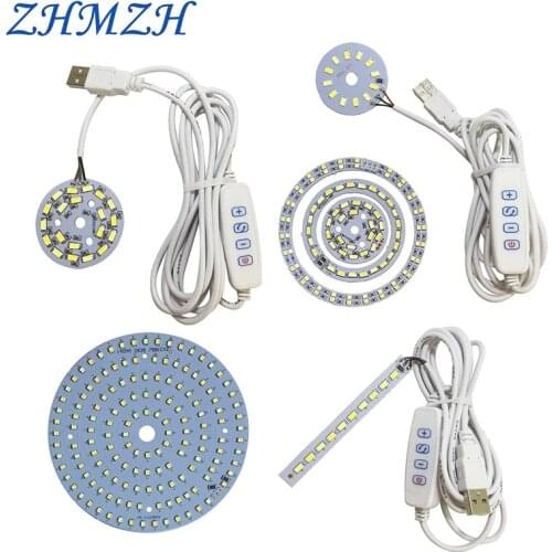 Dimmable LED chip Light Beads DIY Tricolor Adjustable LED Bulb White Warm White Surface Light Source 5W 6W 10W DC5V 3000-6500K