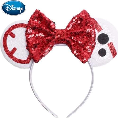 Disney Mickey Stitch Frozen Ears Headband Sequins Hair Bows Charactor For Women Festival Hairband Girls Hair Accessories Party