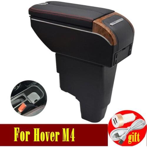 For Hover M4 Armrest box Double doors open 7USB Centre Console Storage Box Arm Rest