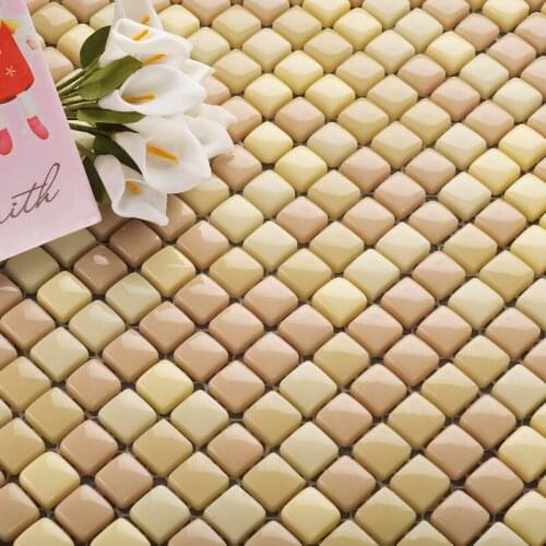 8 colors available! Cream Beige Blue Gray Mini Full body glass tile for Kids bathroom shower wall tile floor tile