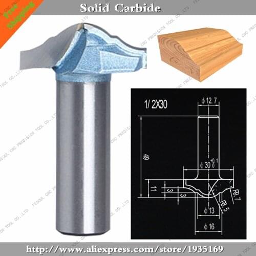 12.7mm*30mm,1 pcs,Free shipping CNC Engraving Woodworking Milling Cutter,Solid carbide End Mill,cabinet,cupboard,door Router Bit