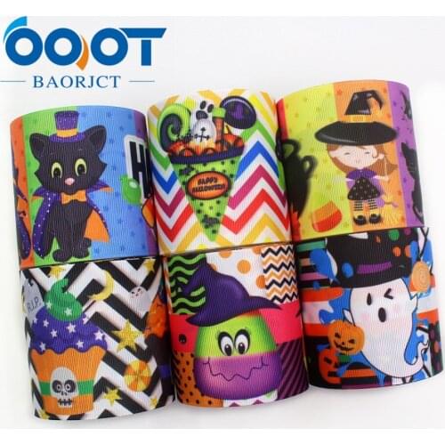 I-19921-2248,75MM 3'',10yards,Halloween cartoon Printed grosgrain Ribbons,bow cap accessories and decorations,DIY handmade