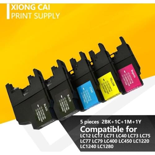 5Pcs Compatible Ink Cartridge For LC12 LC40 LC71 LC73 LC75 LC400 LC1220 LC1240 For Brother Printer MFC J6510DW J6710 J6910DW