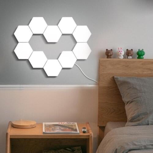 Creative Night Light LED Touch Sensor Light Night Lamp Quantum Wall Lights Bedroom lamps backlight Honeycomb Magnetic Modular