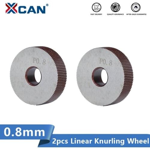 XCAN Linear Knurling Wheel 2pcs 0.8mm Set Diameter 28mm for Metal Lathe Wheel Lathe Knurling Tools