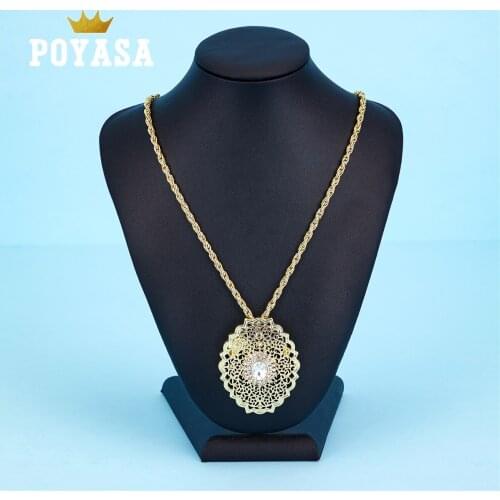 2020 AUG Moroccan Caftan wedding gold color necklace with pendant for women fashion jewelry